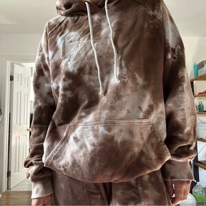 Brown Tie-Dye Set, Sweatshirt and Sweatpants
